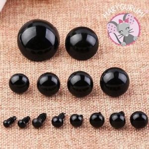 5 paires Yeux de sécurité noirs ronds