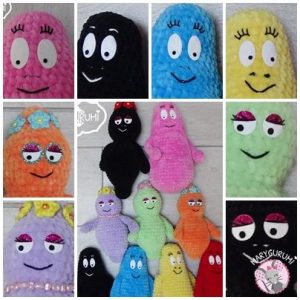 9 paires de yeux Flex/Flock  "BARBAPAPA"